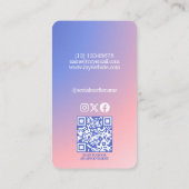 Carte De Visite Artiste de maquillage photo moderne Gradient bleu  (Dos)