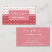 Carte De Visite Artiste de maquillage Pois rose et blanc (Devant / Derrière)