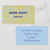 Carte De Visite Artiste de maquillage professionnel Abstrait jaune (Devant / Derrière)