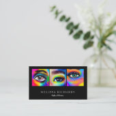 Carte De Visite Artiste de maquillage professionnel des cils Noir (Debout devant)
