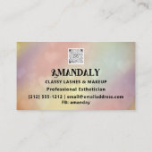Carte De Visite Artiste de maquillage professionnel Eyelash QR LOG (Dos)