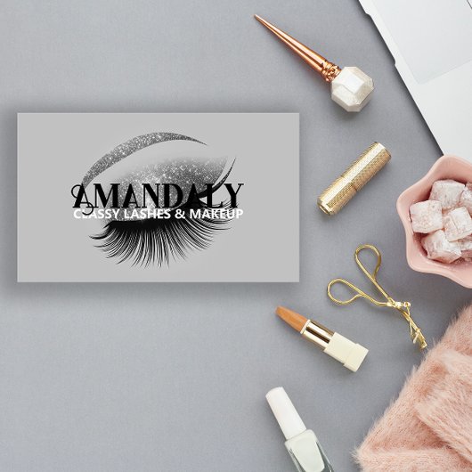 Carte De Visite Artiste de maquillage professionnel Eyelash QR LOG