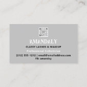 Carte De Visite Artiste de maquillage professionnel Eyelash QR LOG (Dos)