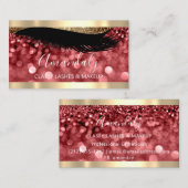 Carte De Visite Artiste de maquillage professionnel Eyelash Rouge (Devant / Derrière)