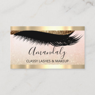 Carte De Visite Artiste de maquillage professionnel Eyelashes Gold
