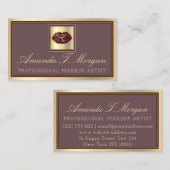 Carte De Visite Artiste de maquillage professionnel Gold Chocolate (Devant / Derrière)