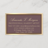 Carte De Visite Artiste de maquillage professionnel Gold Chocolate (Dos)