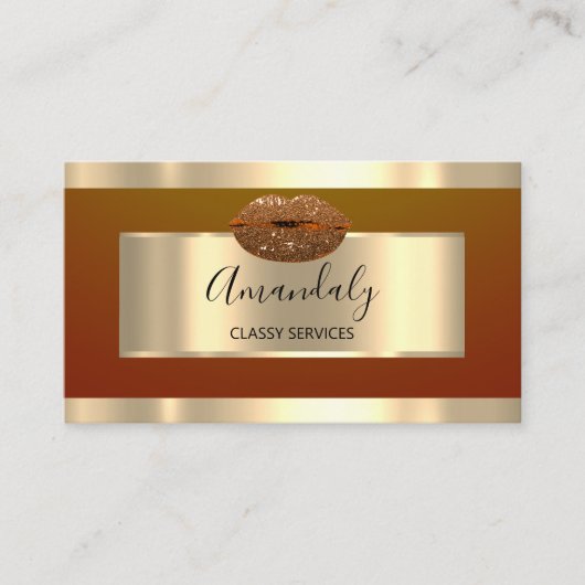 Carte De Visite Artiste de maquillage professionnel GoldGlitter Ki (Devant)