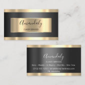 Carte De Visite Artiste de maquillage professionnel Gris Black Gol (Devant / Derrière)