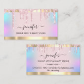 Carte De Visite Artiste de maquillage professionnel Holographe ros (Devant / Derrière)