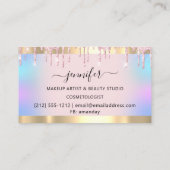 Carte De Visite Artiste de maquillage professionnel Holographe ros (Dos)