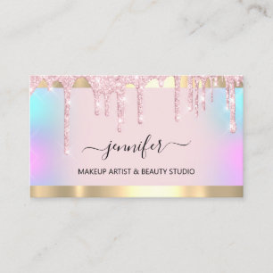 Carte De Visite Artiste de maquillage professionnel Holographe ros
