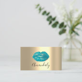 Carte De Visite Artiste de maquillage professionnel Kiss Lips Blue (Debout devant)