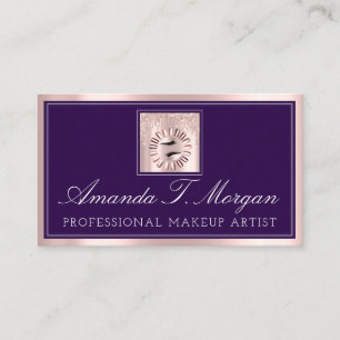 Carte De Visite Artiste de maquillage professionnel Lashes Purple 