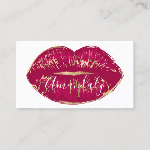 Carte De Visite Artiste de maquillage professionnel Lèvres Blancs