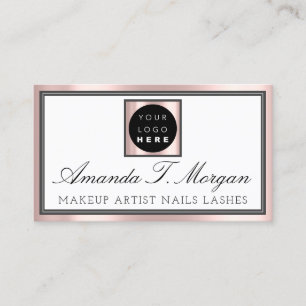 Carte De Visite Artiste de maquillage professionnel Logo rose Rose