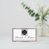 Carte De Visite Artiste de maquillage professionnel Logo rose Rose (Debout devant)