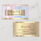 Carte De Visite Artiste de maquillage professionnel Luminous Pink  (Devant / Derrière)
