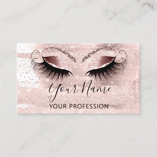 Carte De Visite Artiste de maquillage professionnel Rose Confetti  (Devant)