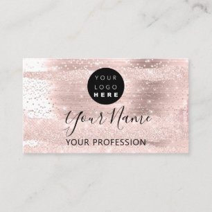 Carte De Visite Artiste de maquillage professionnel Rose Logo Conf