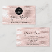 Carte De Visite Artiste de maquillage professionnel Rose Logo Conf (Devant / Derrière)