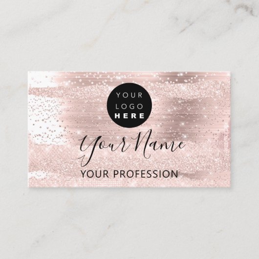 Carte De Visite Artiste de maquillage professionnel Rose Logo Conf (Devant)