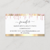 Carte De Visite Artiste de maquillage professionnel White Rose Dri (Dos)