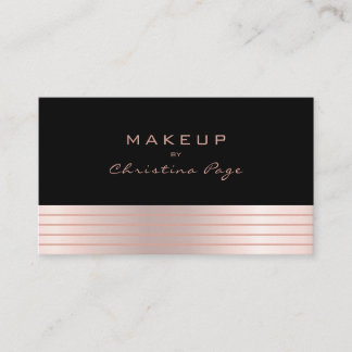 Carte De Visite Artiste de maquillage Rose de luxe Gold Ombre & Bl
