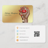 Carte De Visite Artiste de maquillage rose et or (Devant / Derrière)