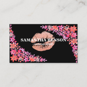 Carte De Visite Artiste de maquillage Rose floral tendance