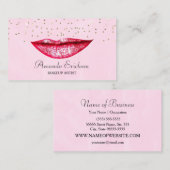 Carte De Visite Artiste de maquillage rose Or Faux Diamond Bling (Devant / Derrière)