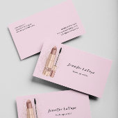 Carte De Visite Artiste de maquillage rose pâle