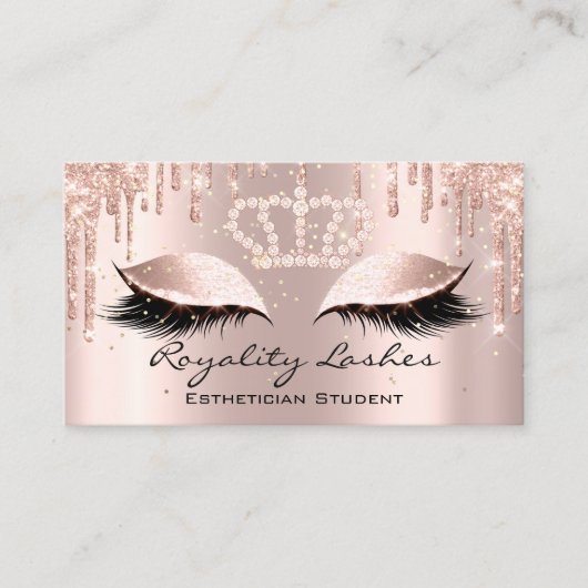 Carte De Visite Artiste de maquillage royal Lashes Couronne (Devant)