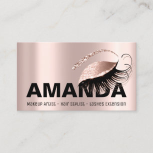 Carte De Visite Artiste de maquillage Salon Brown Eyelash Diamant