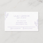 Carte De Visite Artiste de maquillage simple Lavender Monogram (Dos)