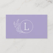 Carte De Visite Artiste de maquillage simple Lavender Monogram (Devant)