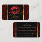 Carte De Visite Artiste de maquillage sur commande avec lèvres léo (Devant / Derrière)