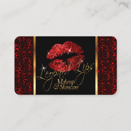 Carte De Visite Artiste de maquillage sur commande avec lèvres léo (Devant)