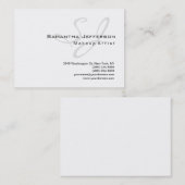 Carte De Visite Artiste de maquillage tendance Monogramme gris bla (Devant / Derrière)