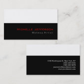 Carte De Visite Artiste de maquillage tendance Noir Blanc Rouge Ca (Devant / Derrière)