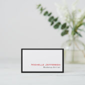 Carte De Visite Artiste de maquillage tendance Noir Blanc Rouge Ca (Debout devant)
