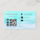 Carte De Visite Artiste de maquillage Turquoise branché à la bross (Dos)