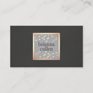 Carte De Visite Artiste de maquillage vintage Gold Confetti Black