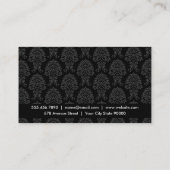 Carte De Visite Artiste de mode | Éléments ornés, Damas (noir) (Dos)