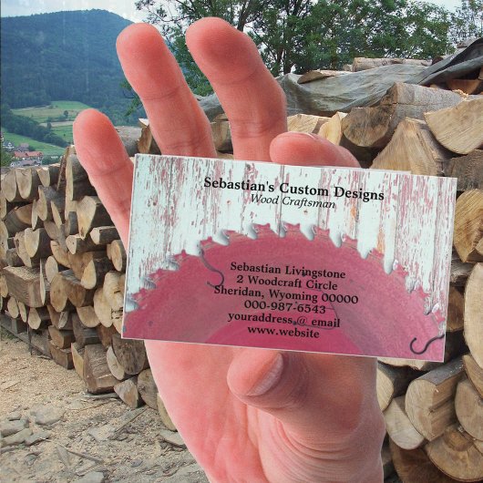 Carte De Visite Artiste de scie circulaire rustique