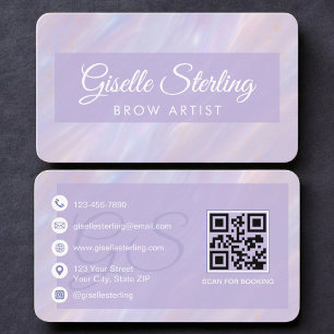 Carte De Visite Artiste de sourcils Opale Holographique