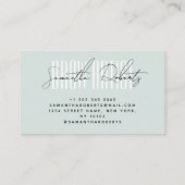 Carte De Visite Artiste de sourcils typographie moderne script ble (Dos)