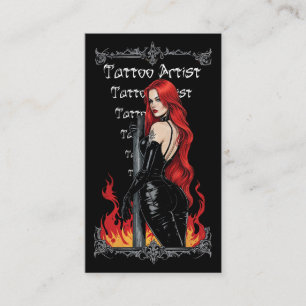 Carte De Visite Artiste de tatouage Corps Art Tat Shop Parlor Salo