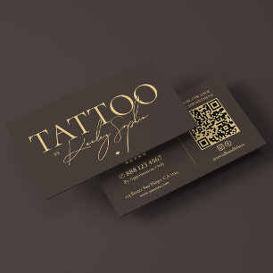 Carte De Visite Artiste de tatouage cosmétique minimal Élégant Esp