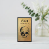 Carte De Visite Artiste de tatouage crâne d'or (Debout devant)